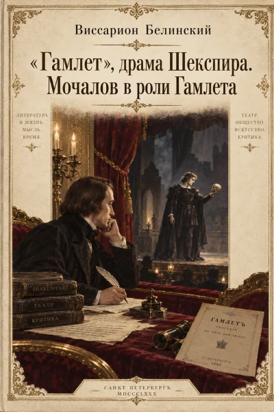 Обложка книги «Гамлет. Трагедия В. Шекспира, перевод А. Кронеберга…»