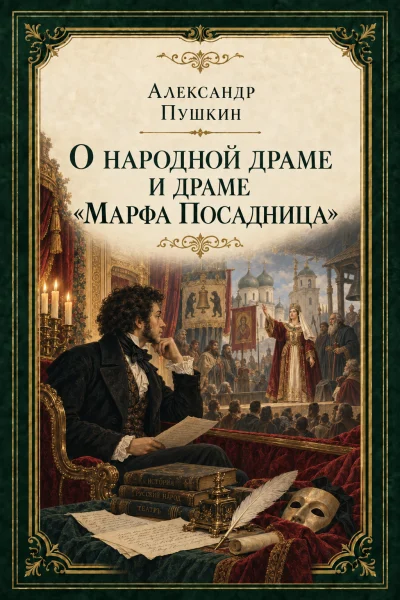 Обложка книги «О народной драме и драме „Марфа Посадница“»
