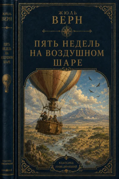 Обложка книги «Пять недель на воздушном шаре»
