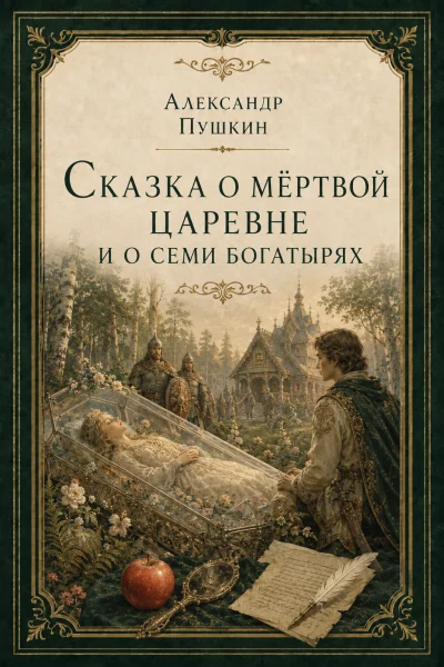 Обложка книги «Сказка о мёртвой царевне и о семи богатырях»